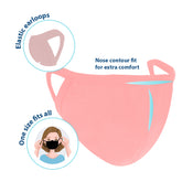 Face Mask - Lovercare Fabric Face Mask KIDS Pink size S 10pc (3-ply)